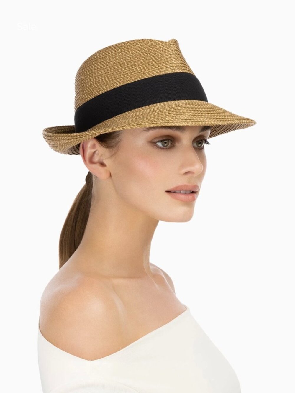 Eric Javits Classic Fedora With Black Ribbon